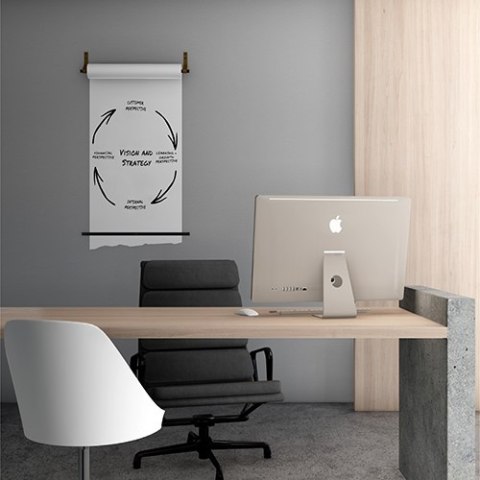 Uchwyt na papier flipchart ścienny Sisto Office Black - BIG